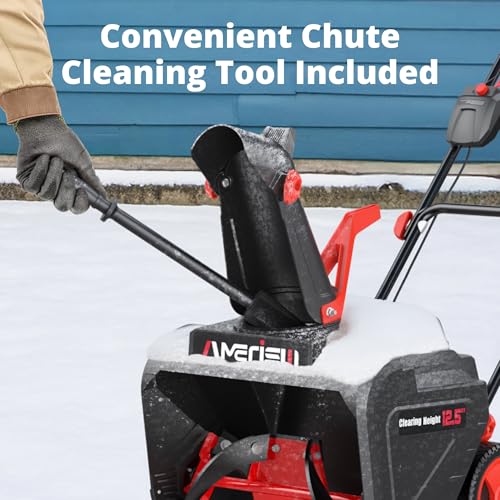 AMERISUN 21" Corded Snow Blower with LED Light, Electric Snow Blower with 15 Amp Motor, 2100 RPM, 30 ft Throwing Distance
