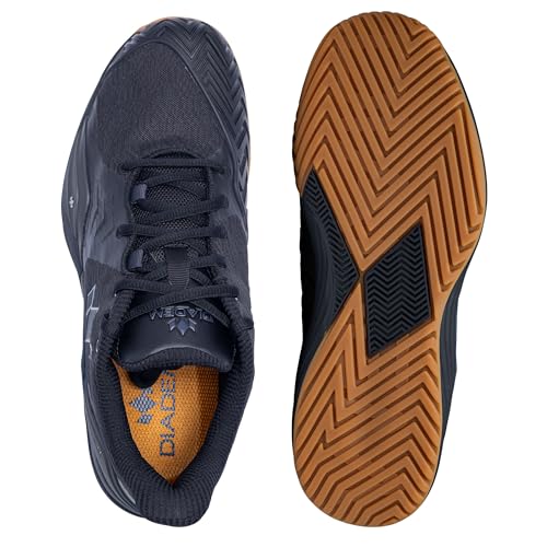 Diadem Court Burst | Men's Pickleball & Tennis Shoes for Stability, Speed, Performance & Comfort, Black and Gum, US Size M11.5 / W13