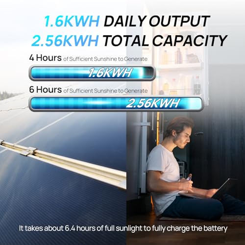 ECO-Worthy 1.6KWH Complete Solar Panel Kit 400W 12V for RV Off Grid: 4 * 100W Solar Panel + 40A MPPT Controller + 2 * 12V 100Ah Lithium Battery + Upgraded 2000W Power Inverter + Bluetooth Module