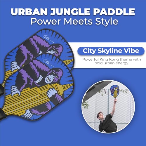 Pop Art Paddles Carbon Fiber Pickleball Paddles - Cushion Grip Pickleball Paddle Grip - Lightweight Pickleball Paddles - Ideal Gift for Men & Women