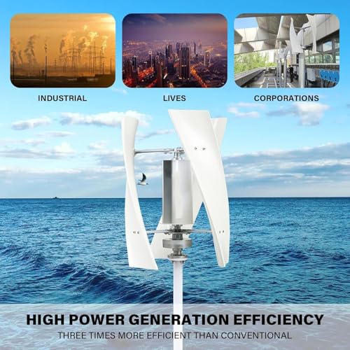 Lbxlhr 10000W/12000W Upgraded Wind Vertical Axis Turbine Generator 12V 24V 48V 220V with MPPT Controller Wind Turbine Kit for Hybrid Wind Solar System(12000w,48v)