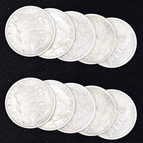 Fogilas 10 Pcs Steel Morgan Dollar (3.8cm Dia) Magic Tricks Can Be Sucked Props Accessories Used Appearing/Disappearing Coin Magie Props