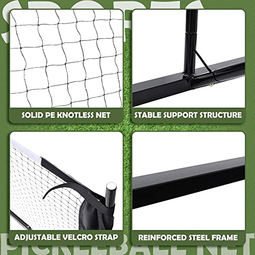 DULCE DOM Pickleball Nets Portable with Court Marking Kit Outdoor, 22 FT Pickleball Net USAPA Regulation Size, Pickle Ball Game Net System with Carrying Bag for Driveway Backyards