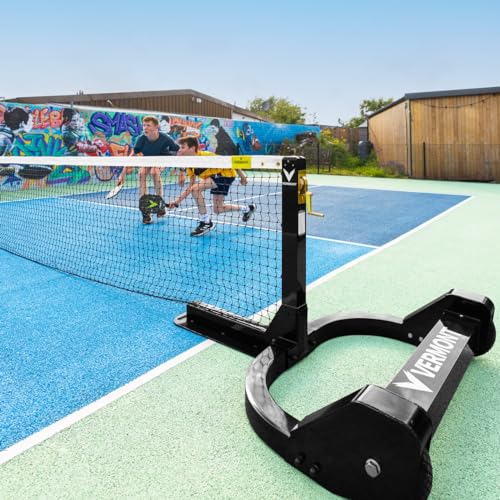 Vermont Self-Weighted Pickleball Posts & Net | Heavy-Duty Aluminum Pickleball Posts with Galvanized Steel Weights - Freestanding & Portable Set