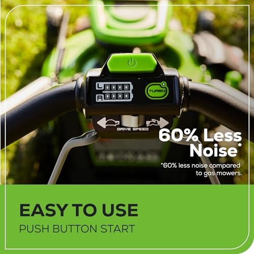 Greenworks 60V 21" Self-Propelled Cordless Lawn Mower, Brushless Motor, LED Lights, Includes 2X 4.0Ah Batteries & Rapid Dual-Port Charger(75+ Tool Compatibility, 45Min Runtime)