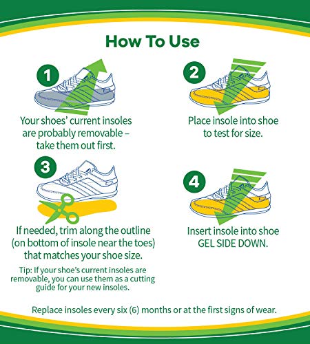 Dr. Scholl’s Sport Insoles (Pack of 2) // Superior Shock Absorption and Arch Support to Reduce Muscle Fatigue and Stress on Lower Body Joints (for Men's 8-14)