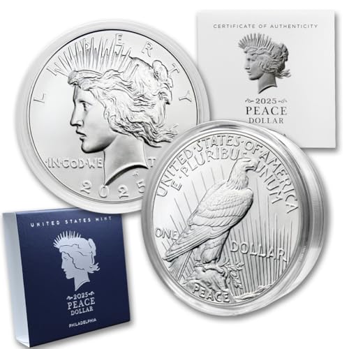 2025 - American Silver Peace Dollar Coin Brilliant Uncirculated with Original Government Packaging $1 BU