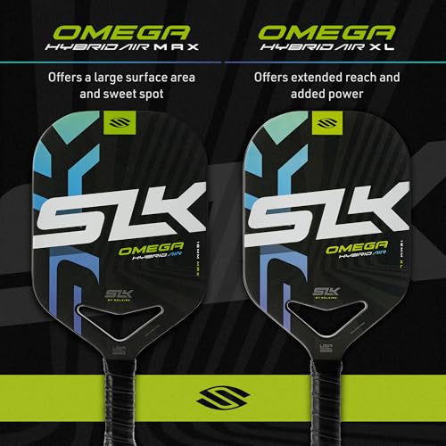 Selkirk Sport SLK Omega Hybrid Air Elongated Pickleball Paddles | Carbon Fiber Pickleball Paddle with Polymer Core | Aerodynamic Open Throat Design for Power and Control | ProSpin+ Texture | XL Oasis