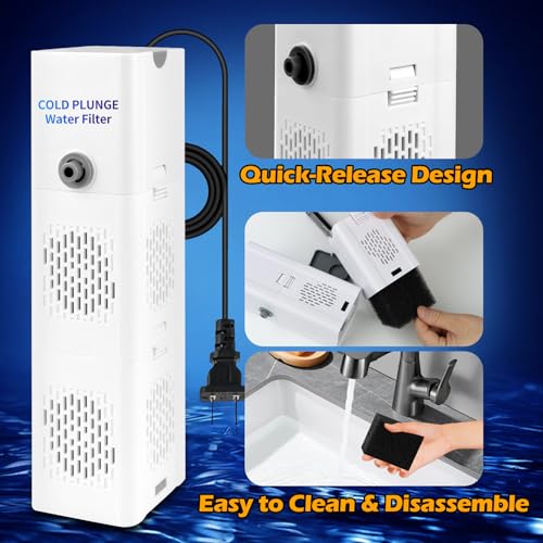 GFYYBKJ Cold Plunge Filter, 500 GPH Cold Pod Ice Bath Tub Filter, Ice Bath & Cold Plunge Accessories, Reusable Ice Bath Tub Filter, Ice Bath Water Cleaner