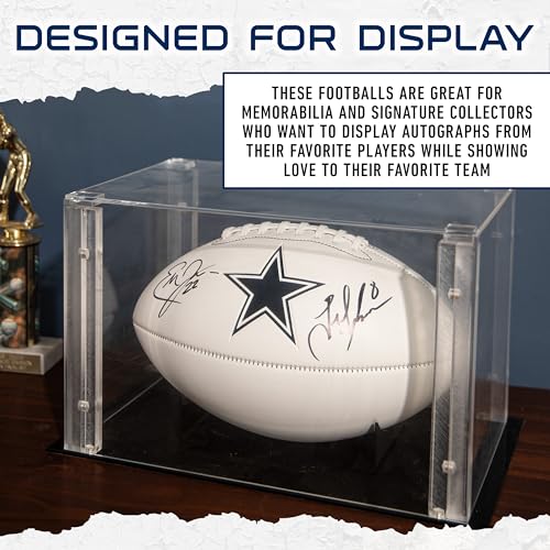 Franklin Sports NFL Dallas Cowboys Autograph Football - Official Size White Panel Souvenir Football for Autographs + Signatures - NFL Team Fan Shop Memorabilia Ball for Display