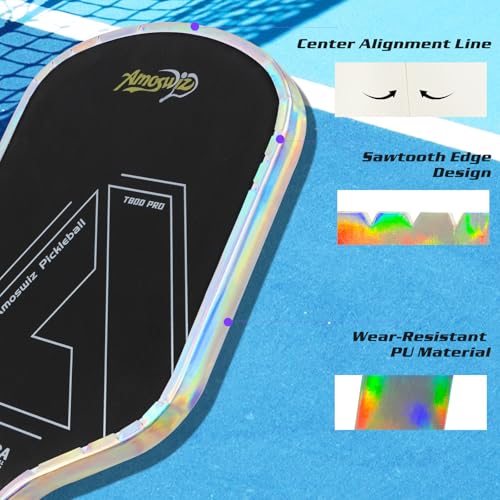 Amoswiz Pickleball Edge Guard Tape, Laser Silver Pickleball Protection Tapes 3 Pcs, 30MM Width Extra Long & Thickness, No Wrinkling Edge Guard for 13MM & 16MM & 20MM Thicknesse Paddles