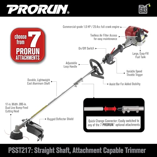 PRORUN 25.4cc 17-in. Gas-Powered 2-Cycle Straight Shaft Trimmer