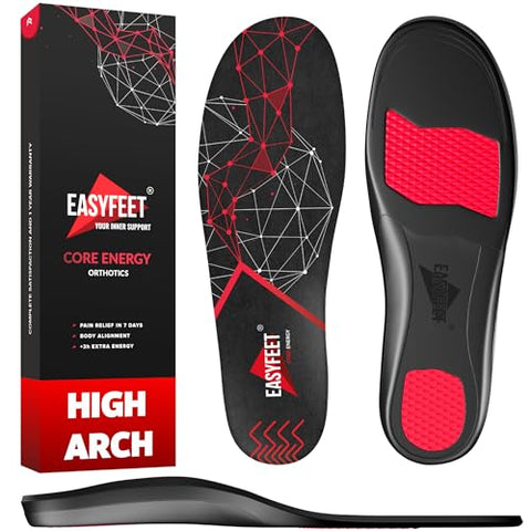 Arch Support Insoles for Men Women - High Arch Shoe Inserts for Standing All Day - Plantar Fasciitis Relief Orthotic Insole for Flat Feet - Work Running Hiking
