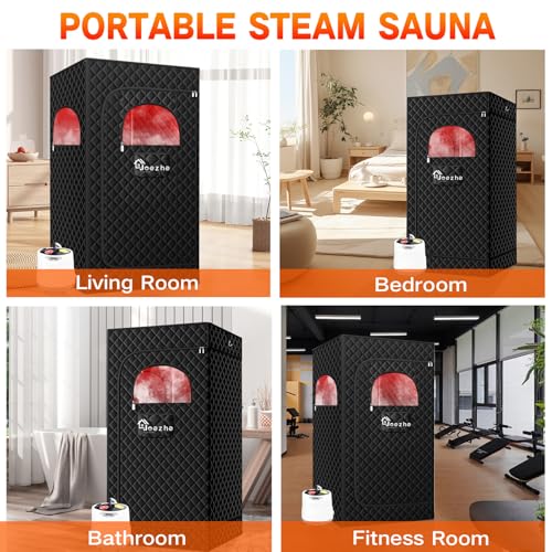 Joezhe Infrared Sauna Box,Portable Steam Sauna Tent for Home,Personal Sauna Room with Remove Control,at Home Sauna Full Body,1200W 3L,with Infrared Iight, for Women&Men