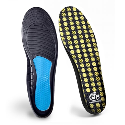 Banger CourtLoc Pickleball Insoles for Men – Low-Profile Arch Support Shoe Inserts, Lateral Stability & Plantar Fasciitis Relief Support – Trim-to-Fit, Moisture-Wicking Court Sport Insole (Men's)
