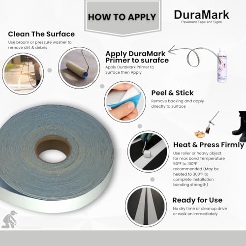 Polymer Pickleball Court Tape, Reflective White Line Marking Tape for Asphalt & Concrete, High Tack, Waterproof, No Residue Removal, Anti-Slip Sports Court Tape, 2" x 150' Roll