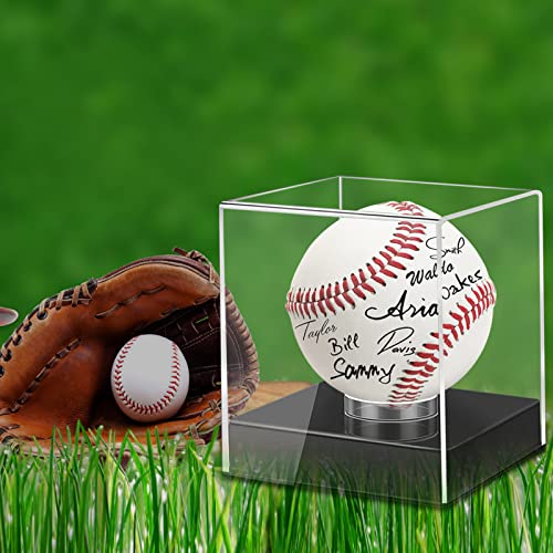 Baseball Display Case, UV Protected Acrylic Cube, Clear Case for Memorabilia and Autographed Balls (1 PC)