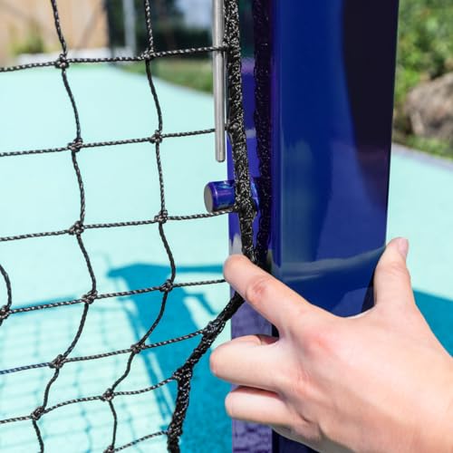 Vermont Pickleball Posts [Regulation Size] - Round or Square Posts, Optional Ground Sockets | Green, Black or Blue | For Hard or Grass Surfaces | POSTS ONLY (Square, Blue, Without Ground Sockets)