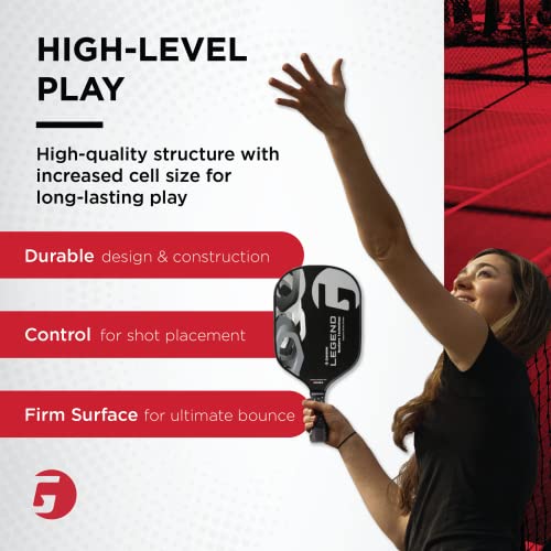 GAMMA Sports Legend NeuCore Pickleball Paddle, Fiberglass Composite Surface and Honeycomb Grip, Legend Finesse