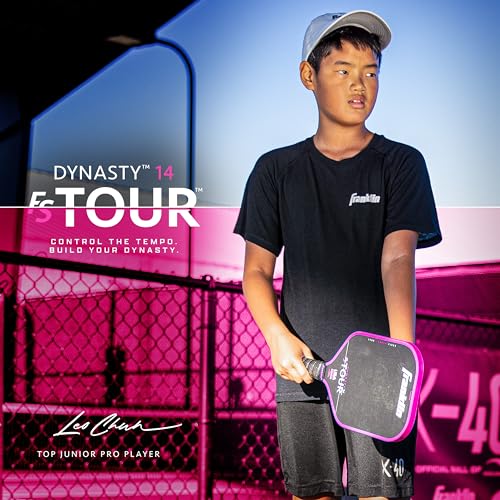Franklin Sports Pro Pickleball Paddles - FS Tour Series Carbon Fiber Paddles - Official USA Pickleball (USAPA) Approved - Dynasty Pro Player - 14mm Polymer Core - Pink