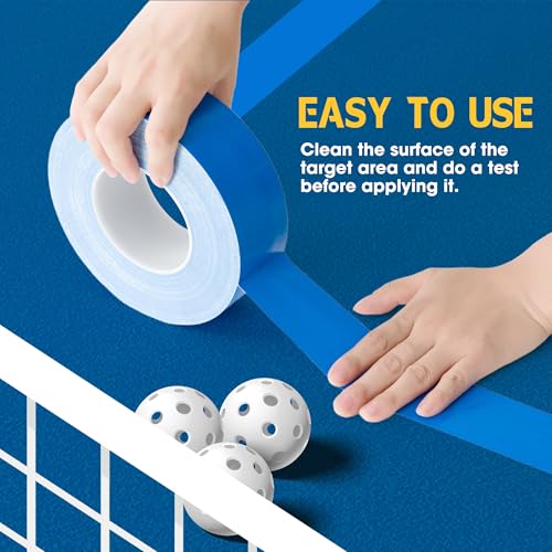 Pickleball Court Tape - 2" x 200 ft Blue Line Marking Kit | Temporary No-Residue Tape | Easy Apply & Remove | Outdoor/Indoor for Courts, Gym, Driveway, Backyard