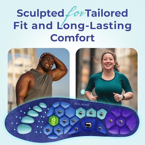 Akusoli Insoles for Men, Work Boots Mens Insoles, Shock Absorbing Inserts, Flat Feet Support, Magnetic Insole Women Standing All Day, Plantillas para Botas de Trabajo, Mens Gifts L/XL W 10–12 M 8–13