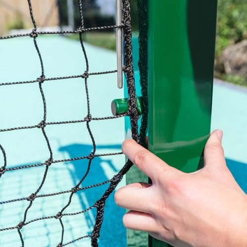 Vermont Pickleball Post and Net Package – Durable Outdoor Equipment for Competitive Play (Plastic Cap Ground Sockets, Sqaure)
