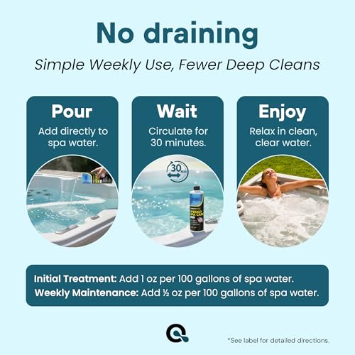 AquaDoc 3 in 1 Hot Tub Weekly Care - Concentrated Spa Water Conditioning Treatment to Help Reduce Residue, Improve Water Appearance, Enhance Comfort - Made in USA - 8 oz