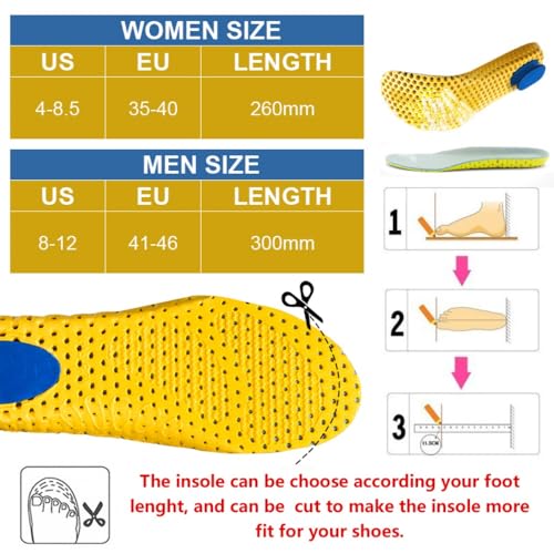 XINIFOOT 3 Pairs Elastic Shock Absorbing Shoe Insoles Breathable Honeycomb Sneaker Inserts Sports Shoe Insole Replacement Insoles for Men
