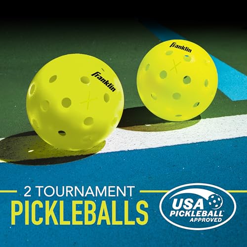 Franklin Sports Activator Pickleball Paddle and Ball Set - (2) Wooden Rackets + (2) X-40 Balls - 2 Player Paddle Set - USA Pickleball (USAPA) Approved