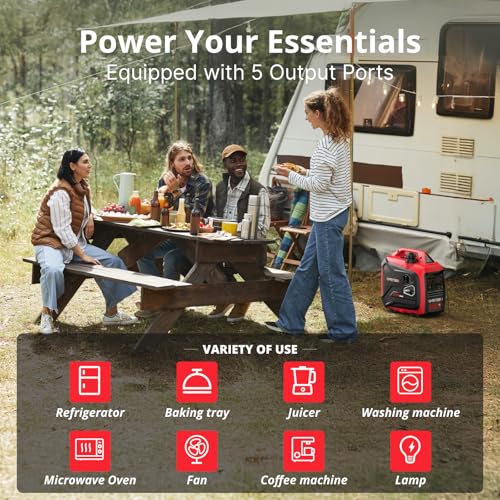 AMERISUN Portable Inverter Generator 2500W Gas Powered, Long Runtime Gas Generator for Home Backup, Emergency, Camping, EPA Compliant 2025 Version