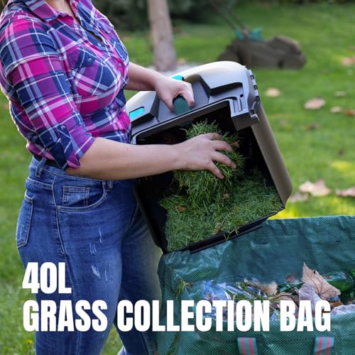 MightyMow 2×20V Cordless Electric Lawn Mower, 16" Push Mower with 6 Cutting Height Levels, Includes 2×4.0Ah Batteries and Dual Port Charger