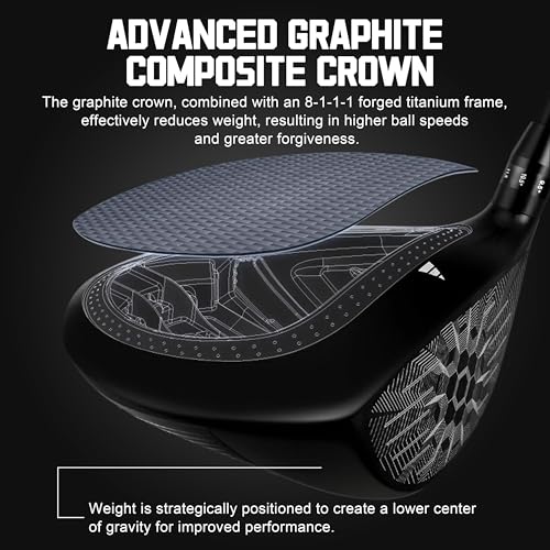PGM 27 Piece Men's Complete Golf Club Set Right Handed R&A and USGA Certified with Driver Woods Hybrid Irons P S Wedges Putter Headcovers and Stand Bag Black