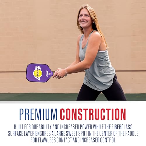 Franklin Sports NBA Los Angeles Lakers Pickleball Paddle - Official NBA Team Rackets - USAP (USAPA) Approved Premium Quality Pickleball Paddles - Authentic Team Logos + Colors