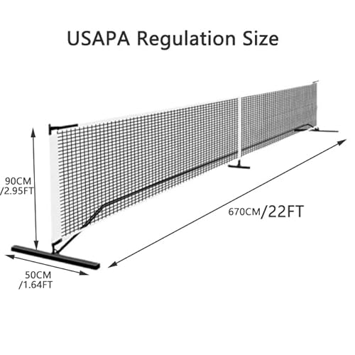 Portable Pickleball Nets Portable, 22 FT USAPA Regulation Size for Full Court System Outdoors Driveway Matches, Easy Setup to Experience Pickleball Game Anywhere