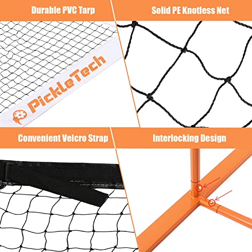 PICKLETECH 4.0 Slim Version 2in1 Portable Pickleball Nets Outdoor Game, 22ft 11ft Pickleball Net-USAPA Regulation Size-Half Court Pickle Ball Net System with Carrying Bag for Driveway