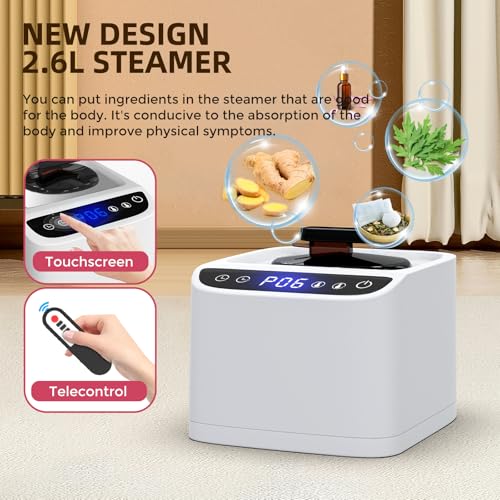 FniOk Portable Steam Sauna Box at Home, 9 Levels Heating, Sauna Tent for Home with Steamer and Folding Chair, Sauna Box for Relaxation, Detoxification, Spa, Sauna Box