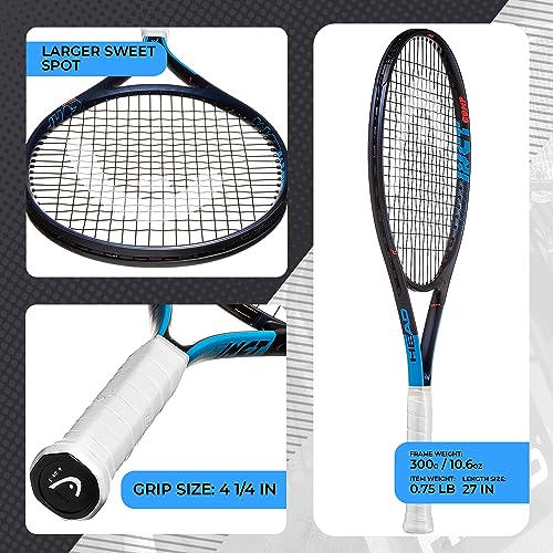 HEAD Ti. Instinct Comp Tennis Racket - Pre-Strung Light Balance 27 Inch Racquet - 4 1/4 in Grip, Blue