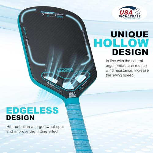 Pickleball Paddles T700 3K Carbon Fiber Picklebll Paddle with Aero Throat Edgeless Designed 16MM Thermoformed Pickleball Racket USAPA Approved