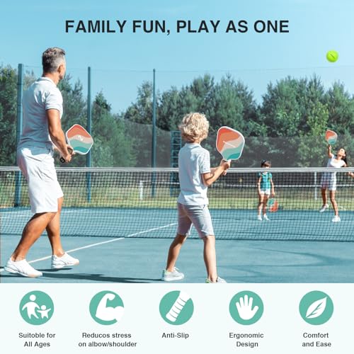 Niupipo Pickleball Paddles, Carbon Fiber Pickleball Paddle Set of 2 with Larger Sweet Spot, Honeycomb Core, Complete Pickleball Paddle Set for Beginners and Advanced Players
