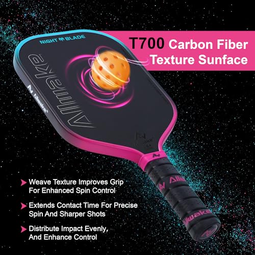 ALLWAKE Pickleball Paddles - Carbon Fiber Paddle with Advanced Foam Core Pickleball Rackets - Lightweight Precision & Enhanced Shock Absorption for High Spin & Powerful Shots