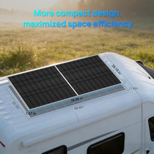 ECO-WORTHY 195W N-Type 18BB Bifacial Solar Panel, 1PC 12 Volt Monocrystalline Solar Panel with 25% High Conversion Efficiency, Ideal for RV, Boat, Roof, Farm,Home & Off-Grid Applications
