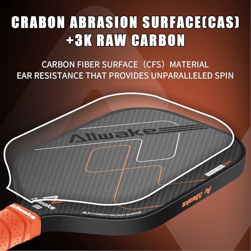 Pickleball Paddles, USAPA Approved, 3k Friction Surface Carbon Fiber Pickleball Paddle, Durable &Lightweight Pickleball Rackets for Adults
