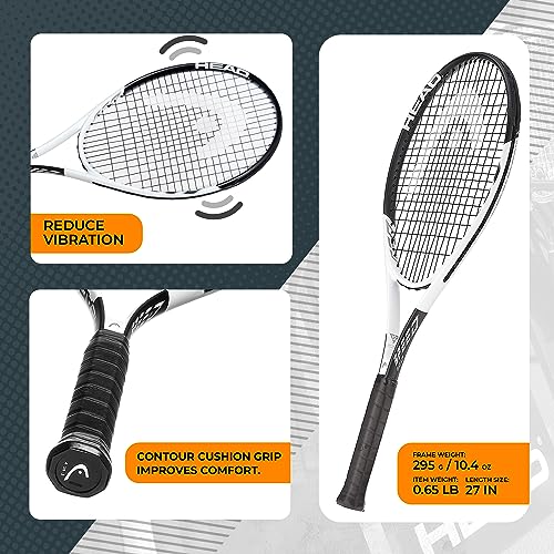 HEAD Geo Speed Adult Tennis Racquet - 27” Lightweight Pre-Strung Tennis Racket, 4 3/8” Grip - Power and Speed for Beginners & Intermediate Players