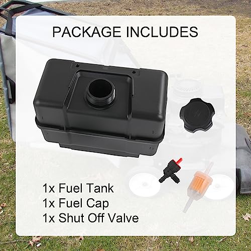 RALBDX 691993 4 Quart Plastic Fuel Tank With Cap & Shut-Off Valve Compatible With Lawn and Garden Equipment Engines,Some Specific Snow Blower,Tiller,Log Splitter Lawnmower Gas Tank For Remote Mounting