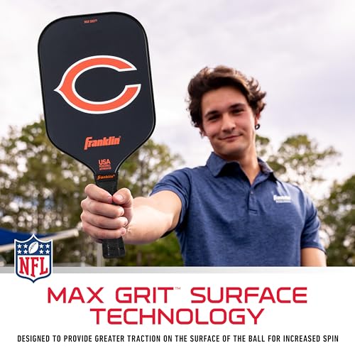 Franklin Sports NFL Chicago Bears Pickleball Paddle - Official NFL Team Rackets - USAP (USAPA) Approved Premium Quality Pickleball Paddles - Authentic Team Logos + Colors