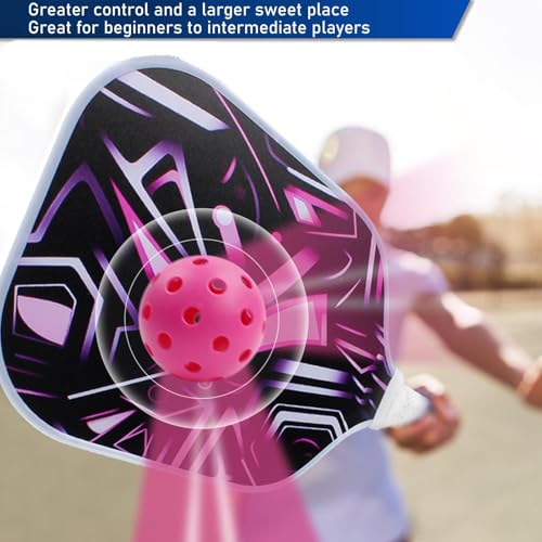 LED Pickleball Paddles - Glow in The Dark Fiberglass Racket, Light Up Pickleball Paddle | Rechargeable Nighttime Pickleball Paddle Set, Bright Illuminated Pickleball Paddle for Play Advanced Players