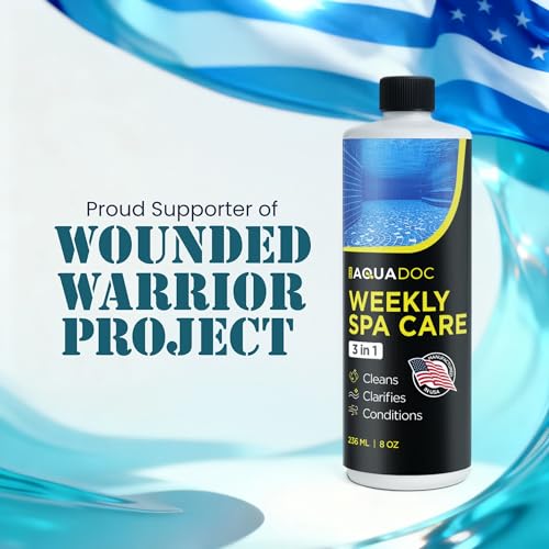 AquaDoc 3 in 1 Hot Tub Weekly Care - Concentrated Spa Water Conditioning Treatment to Help Reduce Residue, Improve Water Appearance, Enhance Comfort - Made in USA - 8 oz