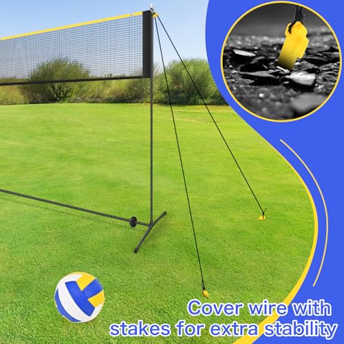 Badminton Pickleball Net, Adjustable Height Portable Badminton Net-2-in-1 Volleyball and Badminton Set, Pickleball Net for Tennis Indoor Outdoor Court