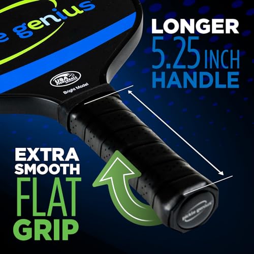 Pickle Genius Quiet Pickleball Paddle – USAPA Approved Carbon Fiber with Grit – 8oz Pickleball Racket for Adults – Honeycomb Core Vibration Dampening for Spin, Control & Tennis Elbow Relief